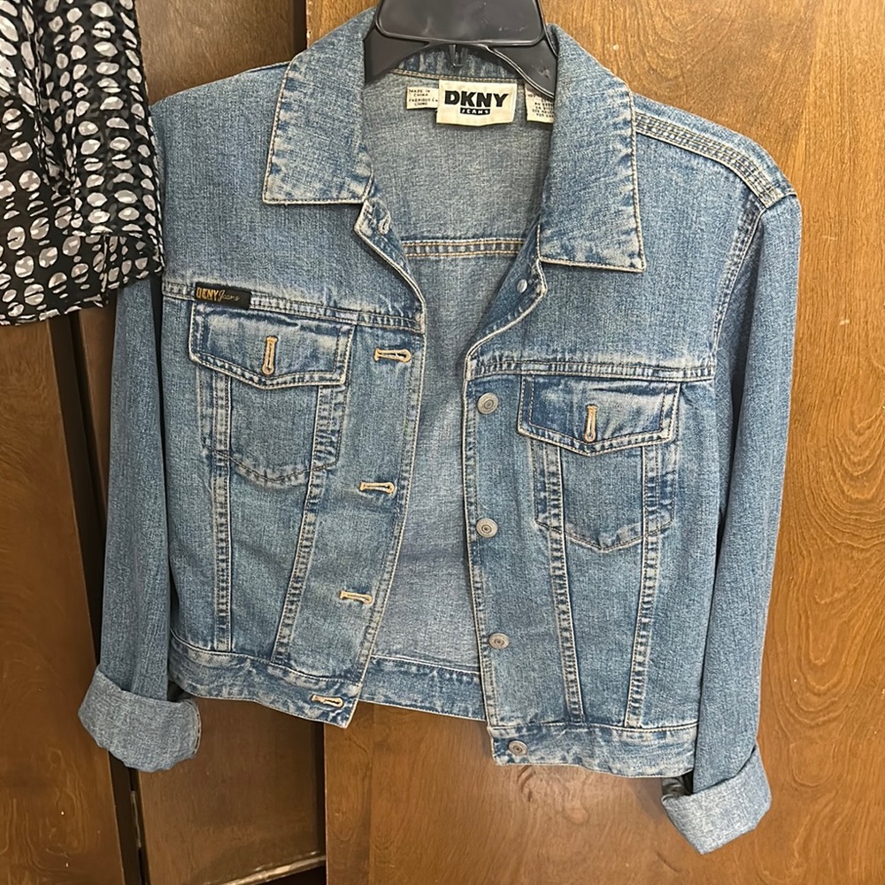DKNY Cropped Blue Jean Jacket – Size S